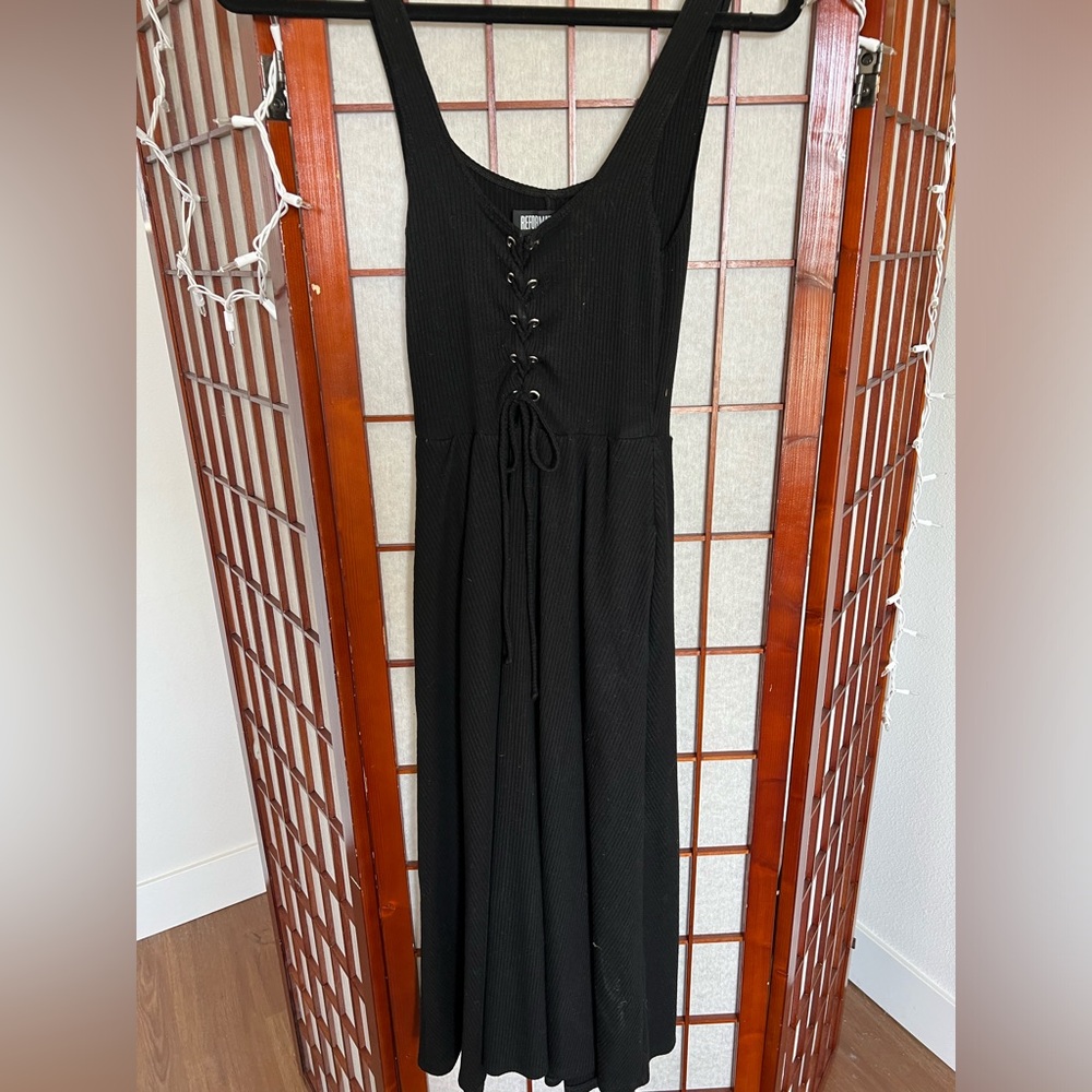 Reformation black midi dress